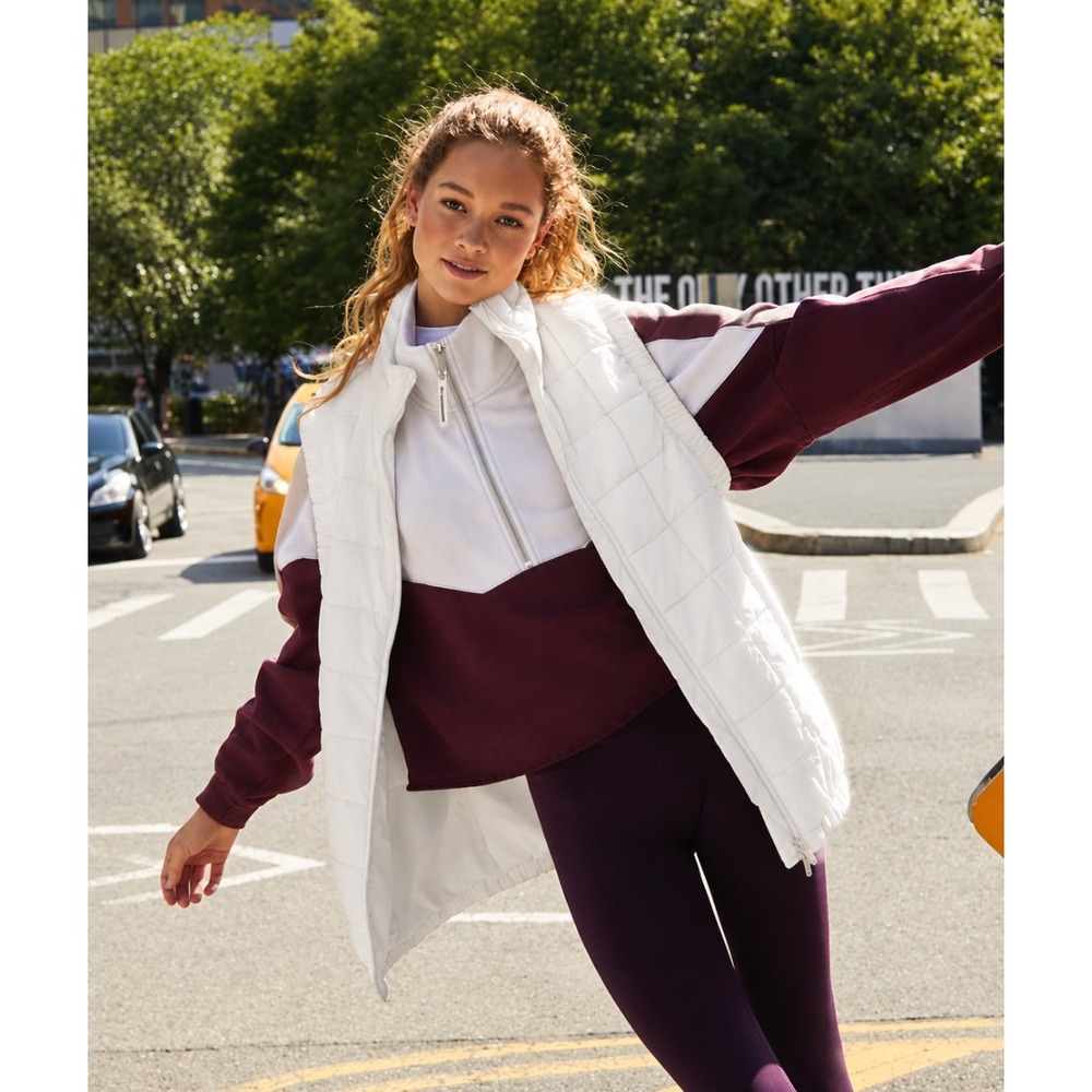 Free People FP Movement Piper Packable Puffer Vest in White sz S